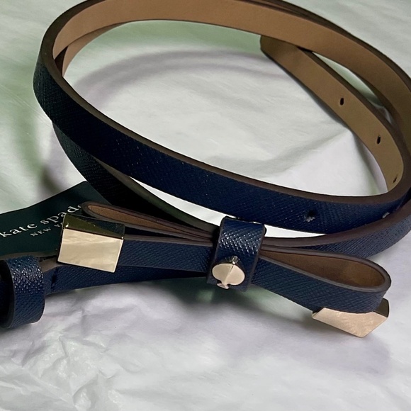 Kate Spade Shoestring Bow Belt - Blazer Blue - NWT - Picture 11 of 14
